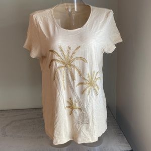 Chicos Bead Embellished T-Shirt. Sz 2 (US 12)